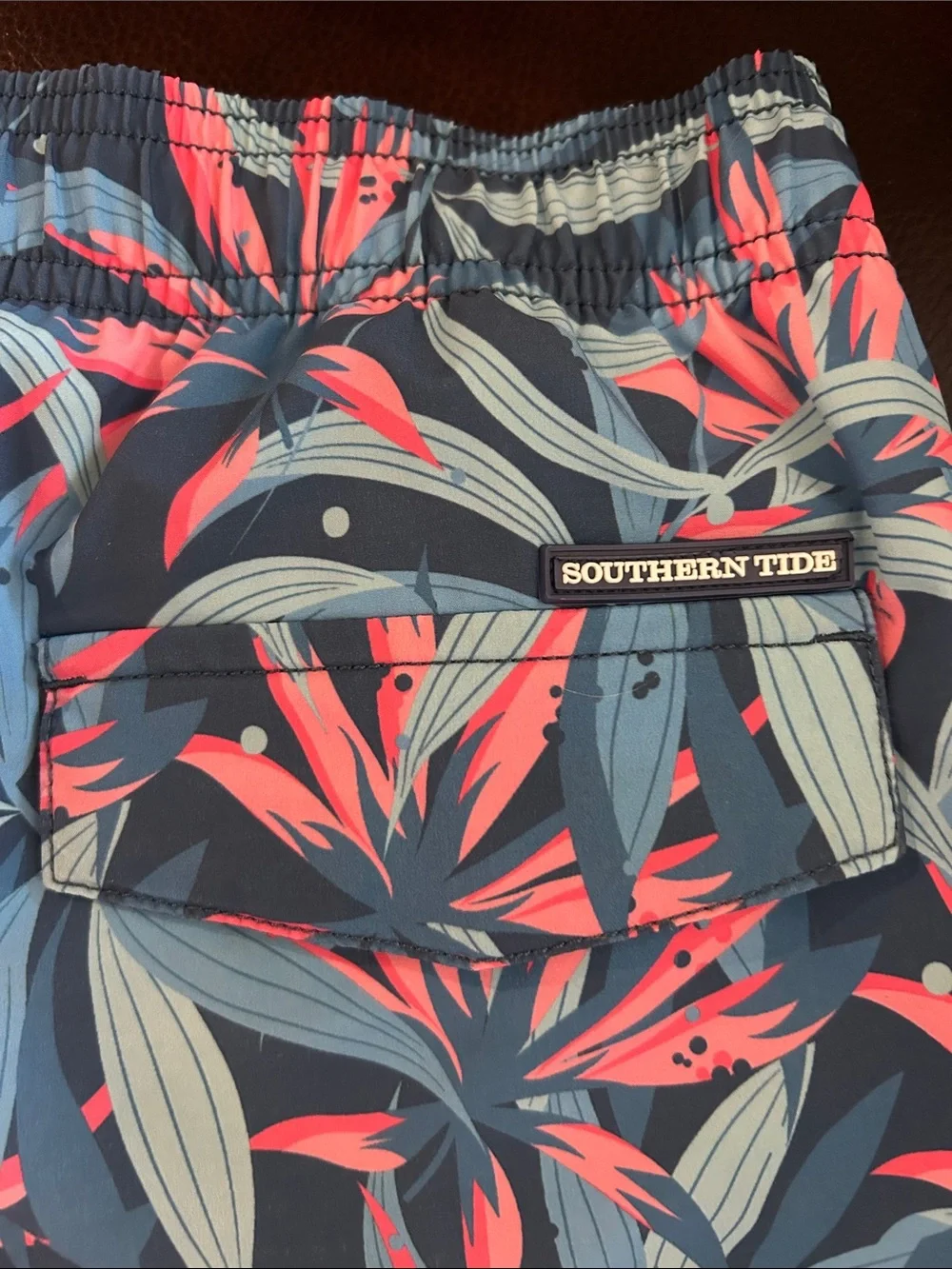 Youth Southern Tide Tropical Print Swim Trunks